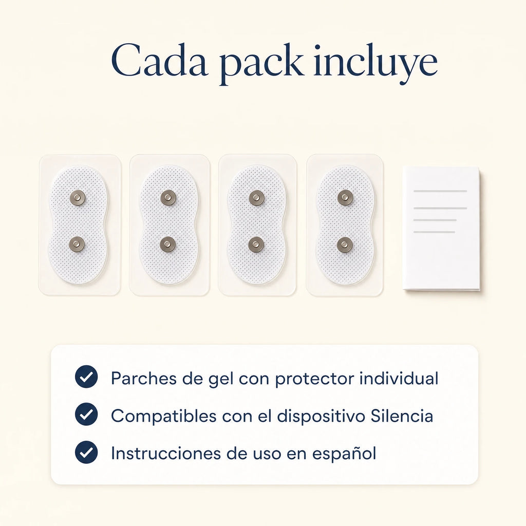 Cada pack incluye parches con protector individual e instrucciones en español
